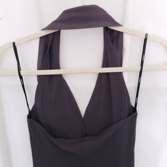 Forever 21 Dark Gray Collard V Neck Sleeveless Backless Fitted Knit Dress Size S - Picture 10 of 10